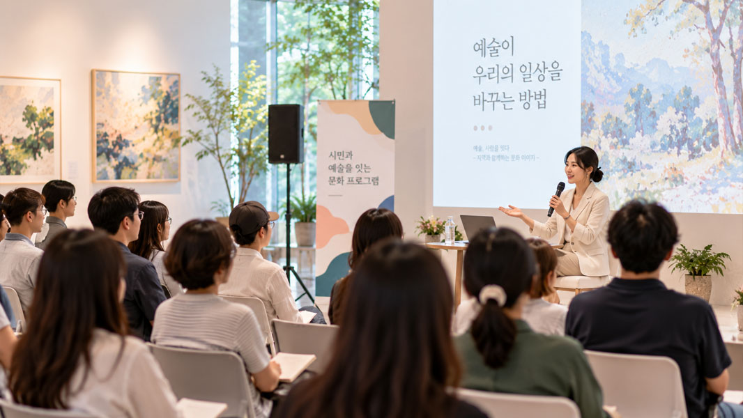 강연을 듣는 시민들